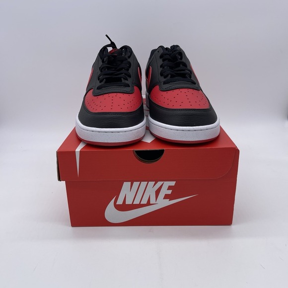 Nike COURT VISION LO NN Shoes Mens 11.5 Black University Red White FJ0685‎ 010 main image 4
